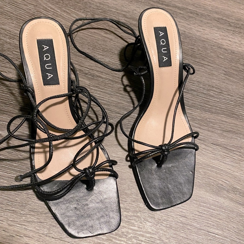 Strappy low heel sandals